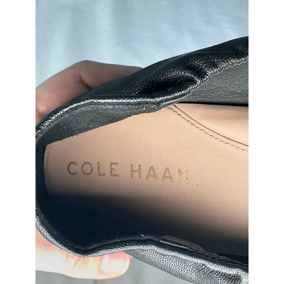 Cole Haan Women's sz 11 Trinnie Leather Loafer Black Classic Work Chic Slip On - Picture 5 of 9